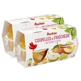 Auchan Coupelles de fraîcheur au sirop léger x4, Lot de 2x260g