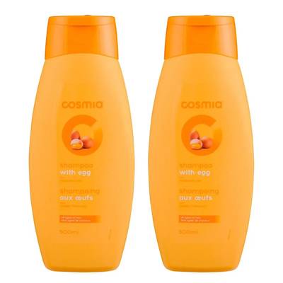 COSMIA Shampooing aux oeufs tous types de cheveux, Lot de 2x500ml