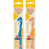 Auchan Brosse à dents à tête interchangeable classique, 1 manche + 2 têtes