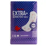 Auchan Serviettes hygiéniques sans ailettes extra+, 16 serviettes