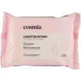 COSMIA Lingettes intimes non parfumées fraîcheur longue durée, 20 lingettes intime