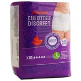 Auchan Culottes discreet blanc décoré taille L, 10 culottes