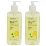 COSMIA Gel lavant mains citron et basilic, Lot de 2x500ml