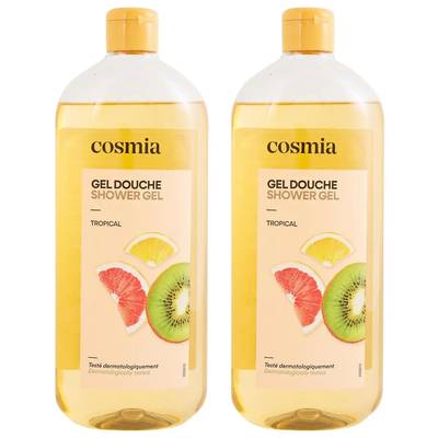COSMIA Gel douche tropical, Lot de 2x750ml