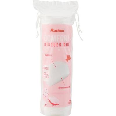 Auchan Comfort Disques duo à démaquiller, 70 pièces