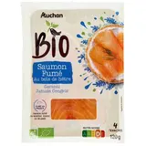 Auchan BIO Saumon Fumé Bio d'Atlantique, 4 tranches - 120g