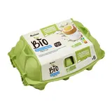 Auchan BIO Oeufs de poules Bio élevées en plein air, calibre gros, 6 oeufs