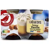 Auchan Liégeois à la vanille sur lit de caramel, 4x100g