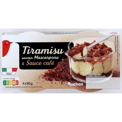 Auchan Tiramisu au café, 4x80g