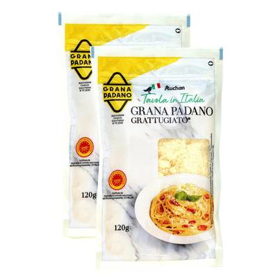 Auchan Tavola In Italia Grana Padano  AOP, Lot de 2x120g