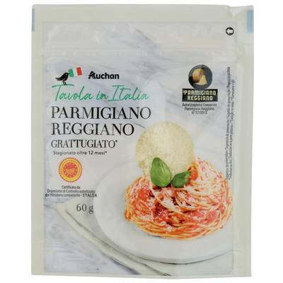 Auchan Tavola In Italia Parmigiano Reggiano Grattugiato AOP, 60g