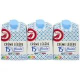 Auchan Crème fluide légère 15%mg UHT, 3x20cl