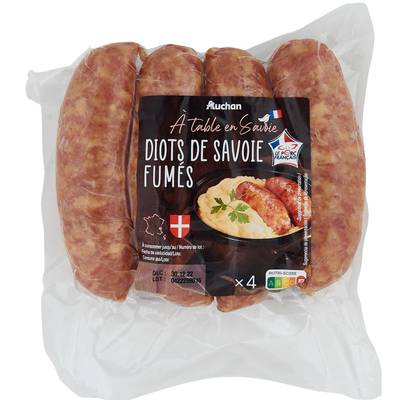 Auchan Terroir Diots de Savoie Fumés, 4x90g