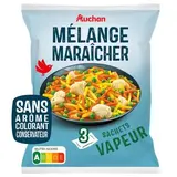 Auchan Mélange de légumes maraichers sachets vapeur, 600g