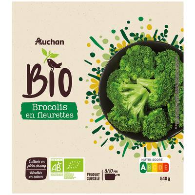 Auchan BIO Brocolis en fleurettes bio, 540g