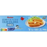 Auchan Bâtonnets panés de filets de colin d'Alaska MSC, 450g