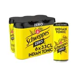 Schweppes Boisson gazeuse Indian tonic sans sucre, 6x33cl