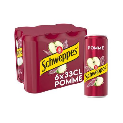 Schweppes Boisson gazeuse saveur pomme, 6x33cl