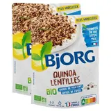 Bjorg Quinoa Lentilles Bio en sachet micro-ondable, Lot de 2x250g