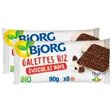 Bjorg Galettes Riz Chocolat Noir Bio, Lot de 2x90g