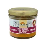Panache Des Landes Tartinable Bloc de Foie Gras de Canard aux Figues en bocal, 80g
