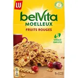 Belvita Biscuit petit déjeuner le moelleux fruits rouges, 250g