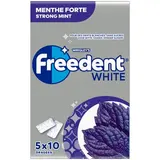 Freedent Chewing gum White Menthe Forte, 5 x 10 dragées