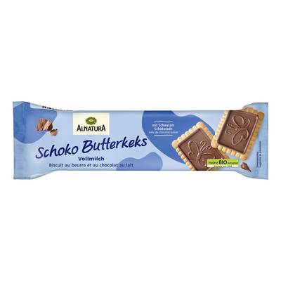 Alnatura Biscuits au beurre et chocolat au lait Bio, 130g