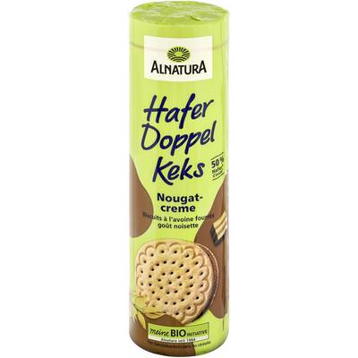 Alnatura Biscuits à l'Avoine fourrés goût Noisettes Bio, 330g