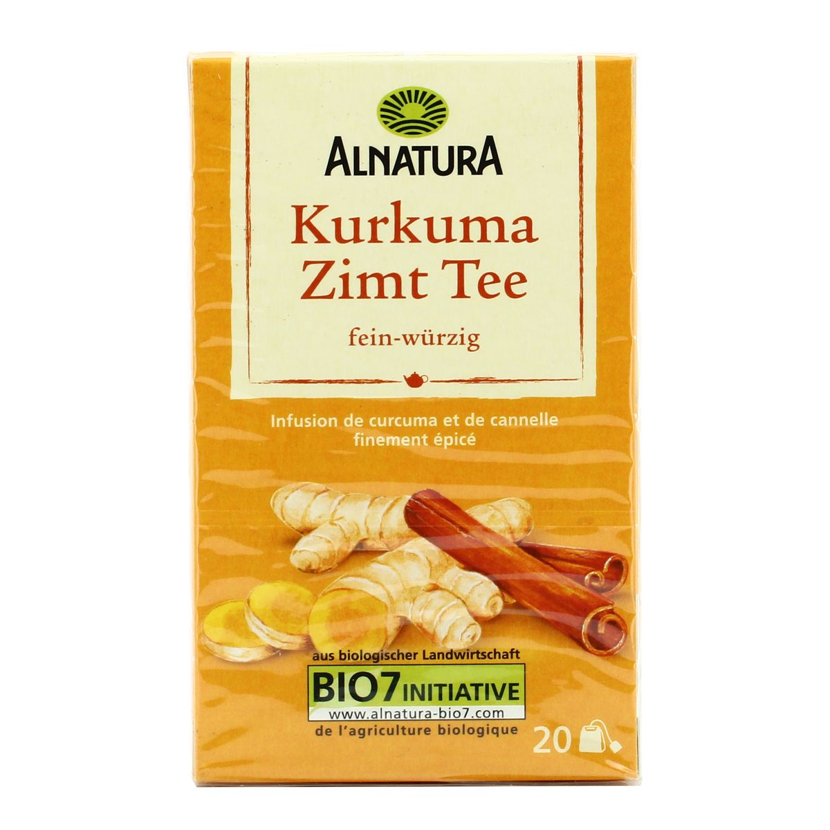 Alnatura Infusion de Curcuma et de Cannelle Bio, 20 sachets