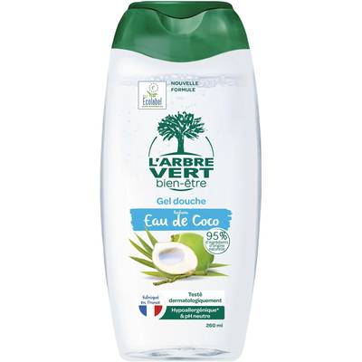 L'Arbre Vert Bien-Etre Gel Douche Parfum Eau de Coco, 260ml