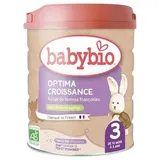 Babybio Lait de Croissance Optima Bio 3ème âge en Poudre, Dès 10 Mois, 800g