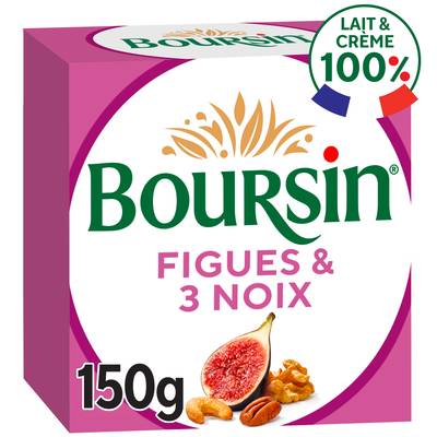 Boursin Fromage à tartiner Figue et aux trois noix, 150g