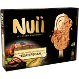 Nuii Bâtonnets glacés Caramel chocolat blanc et pécan, 4 bâtonnets - 264g