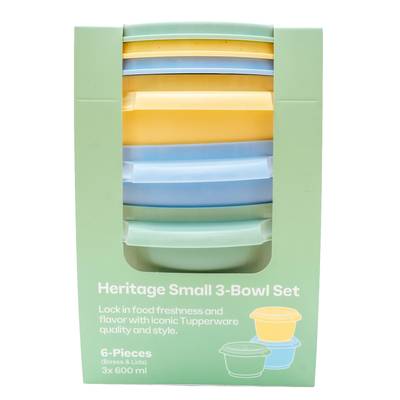 Tupperware Set de 3 boite de conservation Bowl, 3 pièces de 600ml