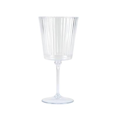 Homea Verre a pied cannele réutilisable en PS transparent 35cl, 1 pièce