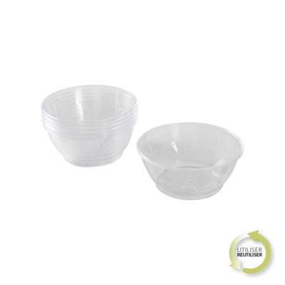 Homea Bols en plastique reutilisable 175ml transparent, 6 pièces