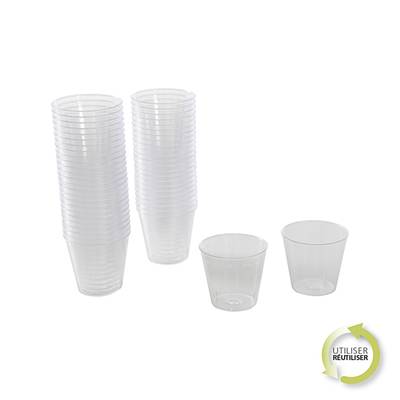 Homea Verrines en plastiques reutilisable basic 30ml transparent, 50 pièces
