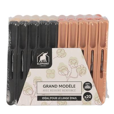 Elephant Pinces à linge plastique, 20 pièces