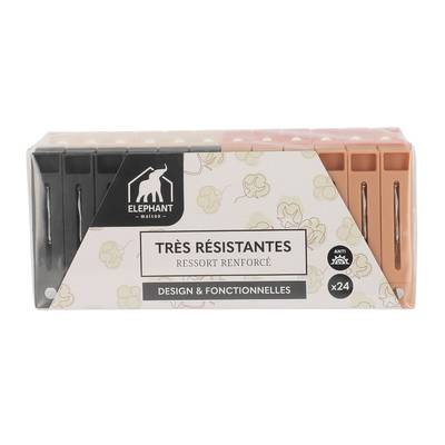 Elephant Pinces à linge plastique, 24 pièces
