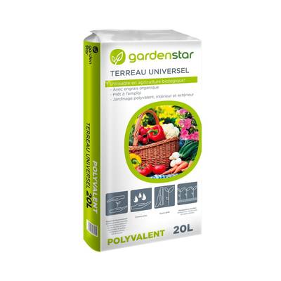 Gardenstar Terreau Universel utilisable en agriculture biologique, 20L