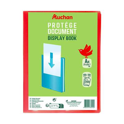 Auchan Protège document A4  souple 200 vues 21x29.7cm