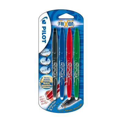 Pilot 4 stylos frixion ball assortis pointe moyenne, 4 stylos