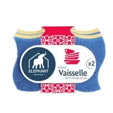 Elephant Éponges nettoyage doux pour vaisselle, 2 éponges