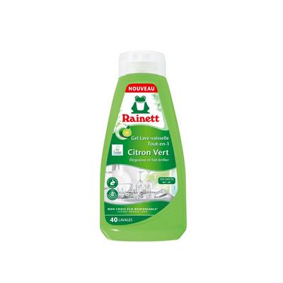 Rainett Gel lave-vaisselle citron vert 40 lavages Ecolabel, 650ml