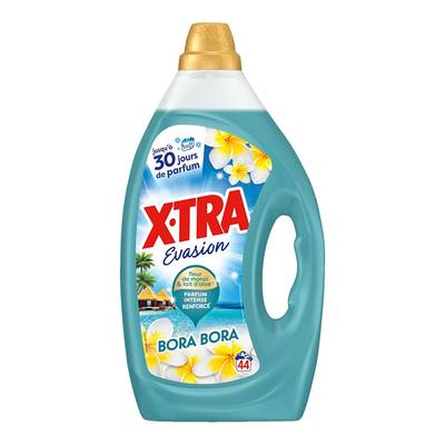 X Tra Lessive Liquide Fleur de Monoï & Lait d'Aloé Evasion Bora Bora, 1,98L