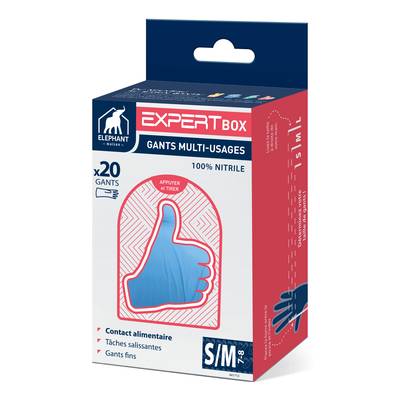 Elephant Gants Expert'Box - Taille S/M, 20 gants
