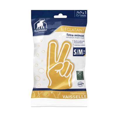 Elephant Gants L'Eclatant - Vaisselle seconde peau - Taille S/M, 1 paire