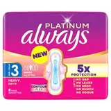 Always Serviettes Hygiéniques Avec Ailettes Flux Abondant Jour Taille 3 Platinum, 8 serviettes