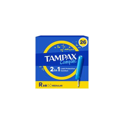 Tampax Tampons avec Applicateur 2en1 Régulier, 26 tampons